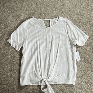 Velvet white tie tee